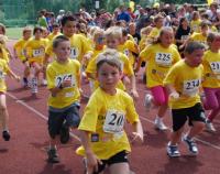 Foto: 250 Kinder beim Bambini-Lauf Bild:MZ (sri)