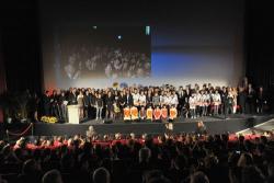 Foto: Alle Nominierten auf der BÃ¼hne im CinemaxX, Foto: Lex